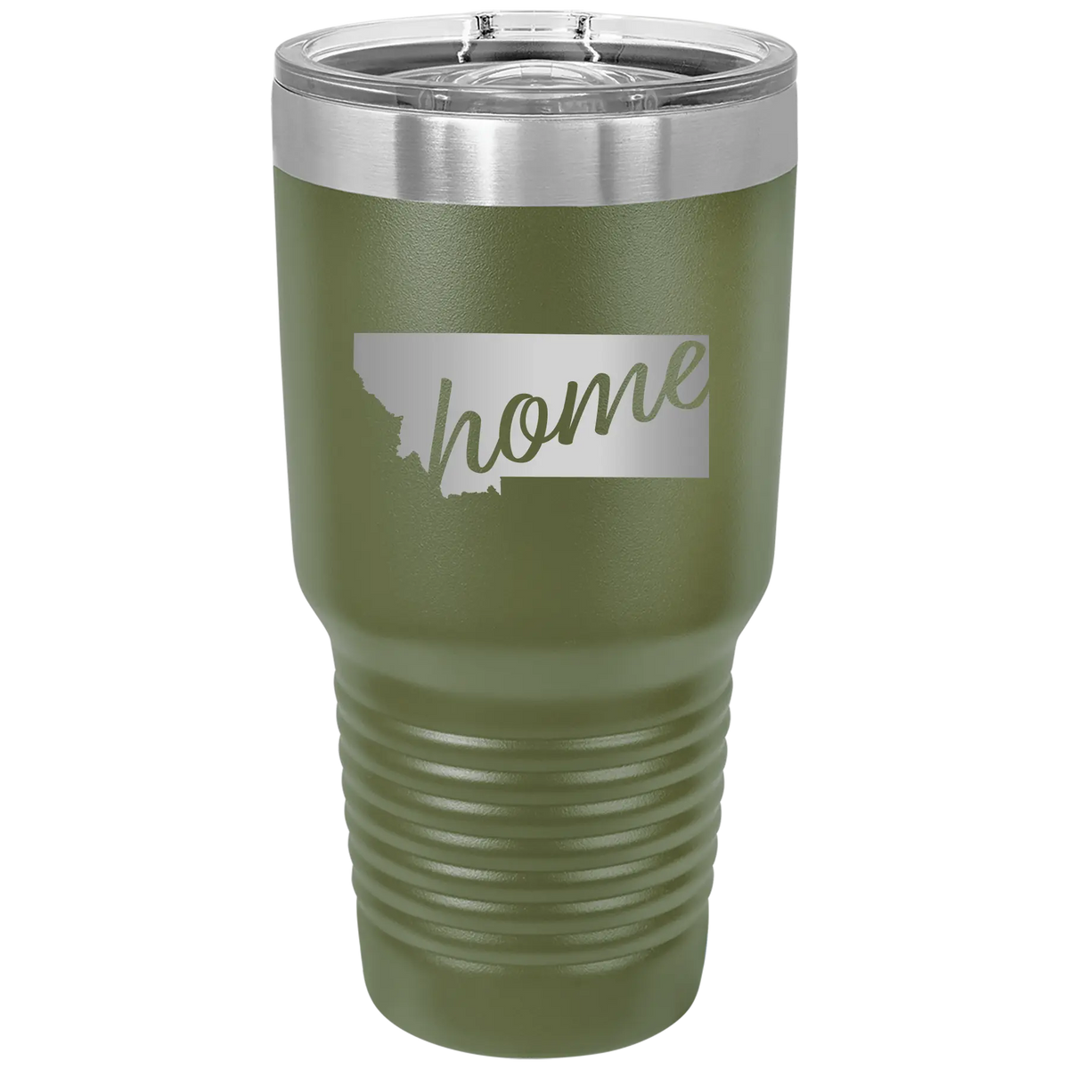 Personalized Montana Home 30 oz Tumbler Olive Green Iconic Imprint