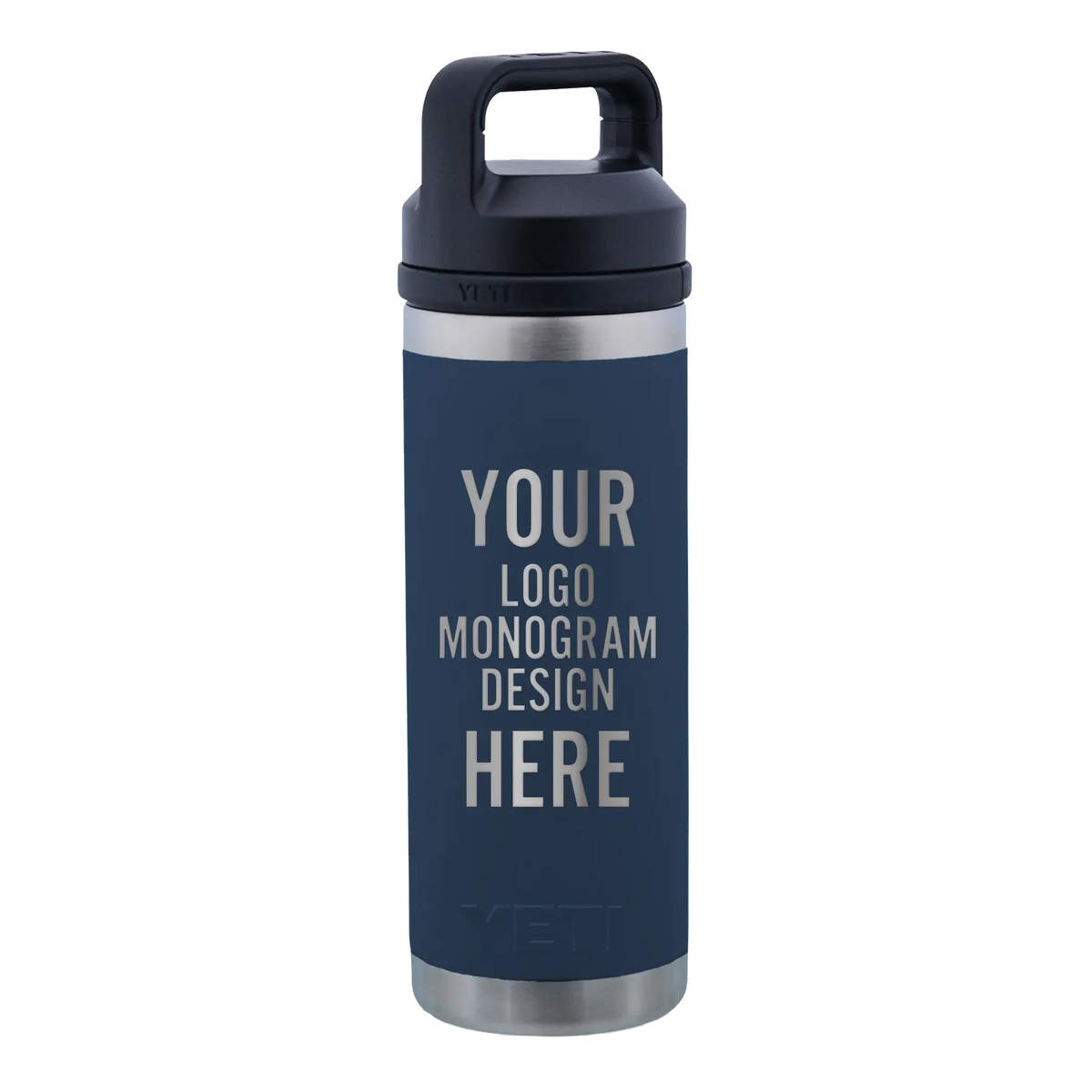 Laser Etched Navy YETI 18 oz Rambler Water Bottle Gift | Iconic