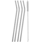 10" Stainless Straw Set of 4 with Cleaning Brush