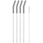 12" Stainless Straw with Silicon Tip Set of 4 & Cleaning Brush