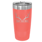 Personalized coral 20 oz vacuum insulated tumbler with 'Antler' design