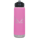 Personalized light purple 20 oz vacuum insulated water bottle with 'Antler' design