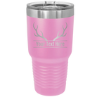 Personalized light purple 30 oz vacuum insulated tumbler with 'Antler' design