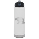 Laser etched white 20 oz vacuum insulated water bottle with 'Beware Mama Bear' design