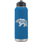 Laser etched royal blue 32 oz vacuum insulated water bottle with 'Beware Mama Bear' design