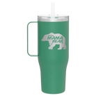 Laser etched forage 40 oz vacuum insulated tumbler mug with 'Beware Mama Bear' design