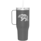 Laser etched slate 40 oz vacuum insulated tumbler mug with 'Beware Mama Bear' design