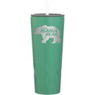 Laser etched forage 20 oz vacuum insulated tumbler with 'Beware Mama Bear' design