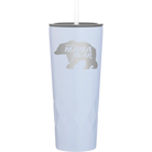 Laser etched landfall 20 oz vacuum insulated tumbler with 'Beware Mama Bear' design