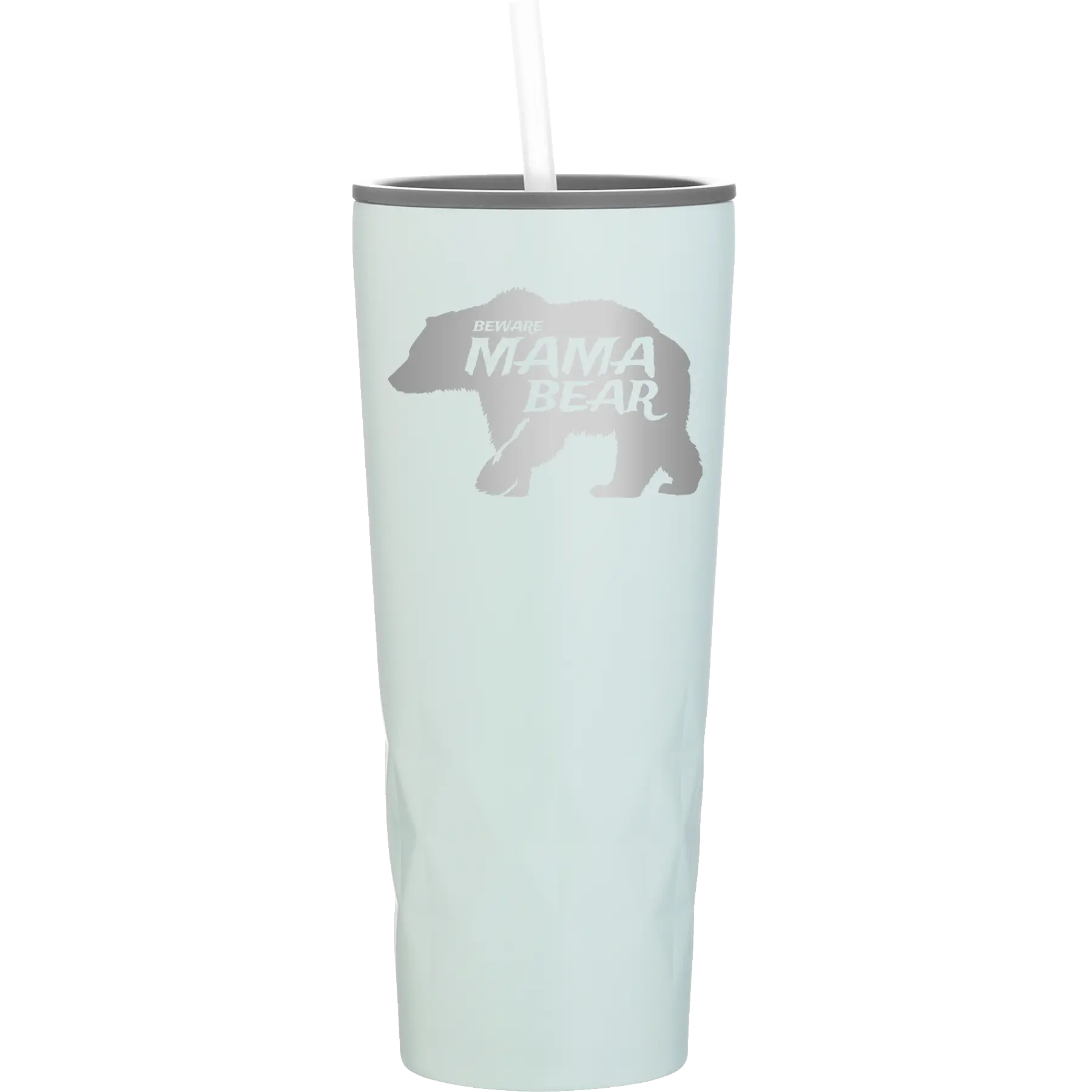 Laser etched meadow 20 oz vacuum insulated tumbler with 'Beware Mama Bear' design