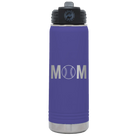 Personalized purple 20 oz vacuum insulated water bottle with 'Mom Baseball' design