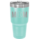 Personalized teal 30 oz vacuum insulated tumbler with 'Mom Baseball' design