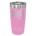 Laser etched light purple 20 oz vacuum insulated tumbler with 'Wow Mom You Are Amazing' design