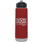 Laser etched maroon 20 oz vacuum insulated water bottle with 'Wow Mom You Are Amazing' design