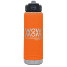 Laser etched orange 20 oz vacuum insulated water bottle with 'Wow Mom You Are Amazing' design