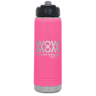Laser etched pink 20 oz vacuum insulated water bottle with 'Wow Mom You Are Amazing' design