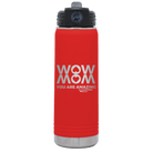 Laser etched red 20 oz vacuum insulated water bottle with 'Wow Mom You Are Amazing' design
