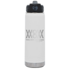 Laser etched white 20 oz vacuum insulated water bottle with 'Wow Mom You Are Amazing' design