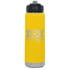 Laser etched yellow 20 oz vacuum insulated water bottle with 'Wow Mom You Are Amazing' design