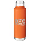 Laser etched orange 24 oz vacuum insulated water bottle with 'Wow Mom You Are Amazing' design