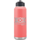 Laser etched coral 32 oz vacuum insulated water bottle with 'Wow Mom You Are Amazing' design