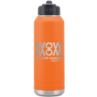 Laser etched orange 32 oz vacuum insulated water bottle with 'Wow Mom You Are Amazing' design