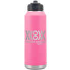 Laser etched pink 32 oz vacuum insulated water bottle with 'Wow Mom You Are Amazing' design