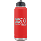 Laser etched red 32 oz vacuum insulated water bottle with 'Wow Mom You Are Amazing' design