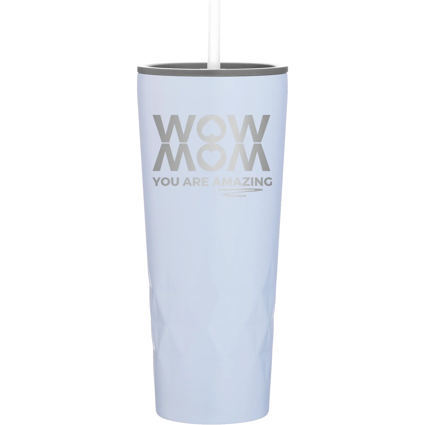 Laser etched landfall 20 oz vacuum insulated tumbler with 'Wow Mom You Are Amazing' design