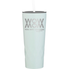 Laser etched meadow 20 oz vacuum insulated tumbler with 'Wow Mom You Are Amazing' design