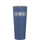 Laser etched constellation 20 oz vacuum insulated tumbler with 'Mom Cheer' design