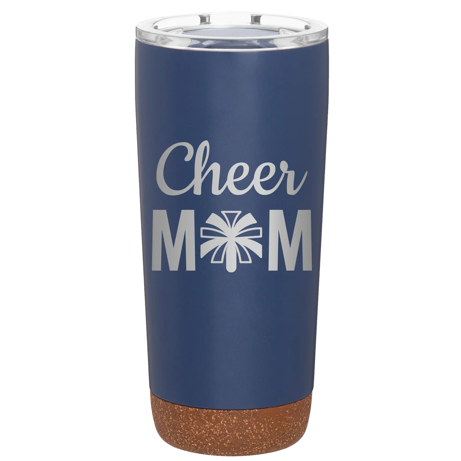 Laser etched constellation 20 oz vacuum insulated tumbler with 'Mom Cheer2' design