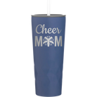 Laser etched constellation 20 oz vacuum insulated tumbler with 'Mom Cheer2' design