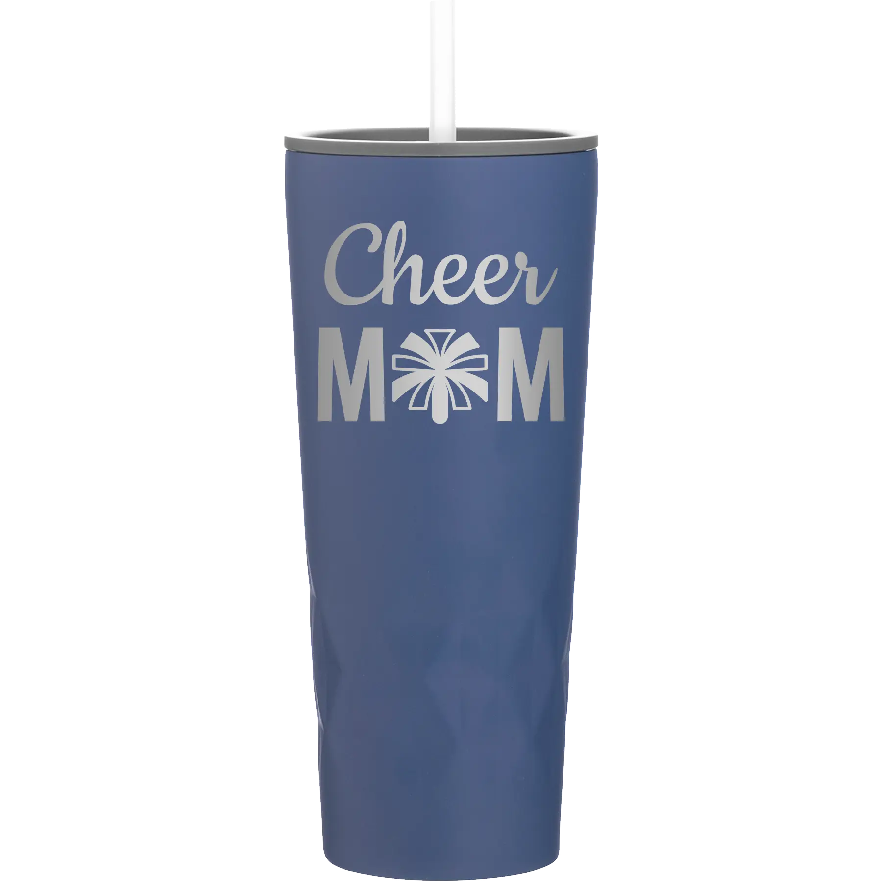 Laser etched constellation 20 oz vacuum insulated tumbler with 'Mom Cheer2' design