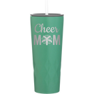 Laser etched forage 20 oz vacuum insulated tumbler with 'Mom Cheer2' design