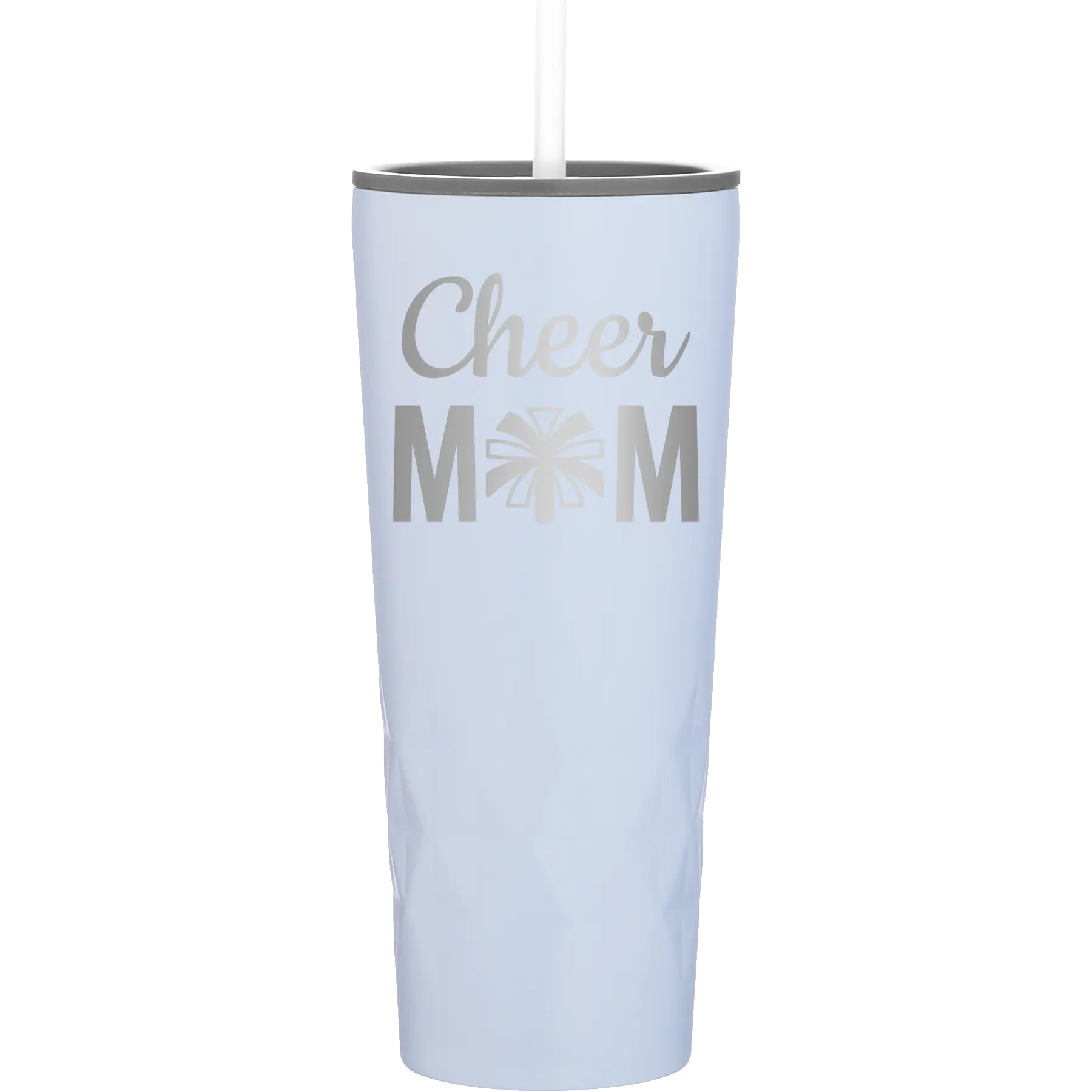 Laser etched landfall 20 oz vacuum insulated tumbler with 'Mom Cheer2' design