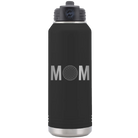 Laser etched black 32 oz vacuum insulated water bottle with 'Mom Golf' design