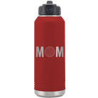 Laser etched maroon 32 oz vacuum insulated water bottle with 'Mom Golf' design