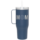 Laser etched constellation 40 oz vacuum insulated tumbler mug with 'Mom Golf' design