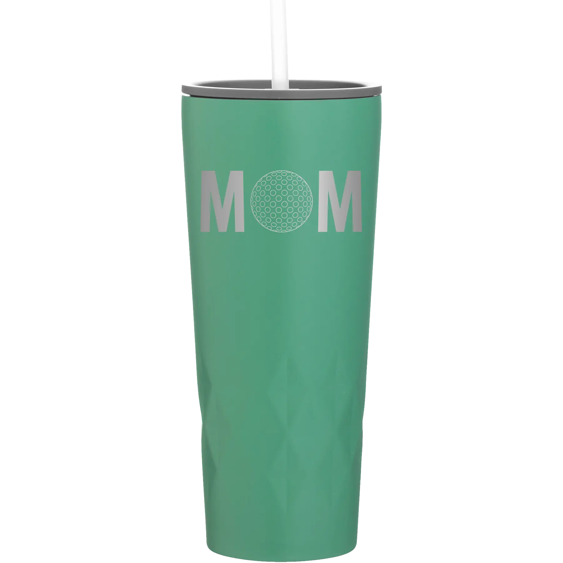 Laser etched forage 20 oz vacuum insulated tumbler with 'Mom Golf' design