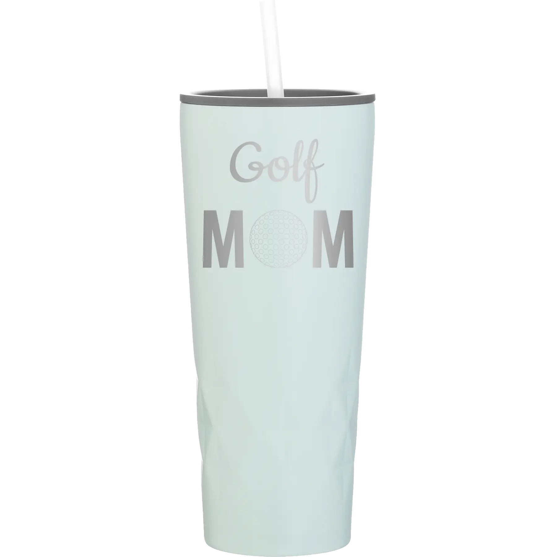 Laser etched meadow 20 oz vacuum insulated tumbler with 'Mom Golf2' design