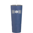 Laser etched constellation 20 oz vacuum insulated tumbler with 'Mom Hockey' design