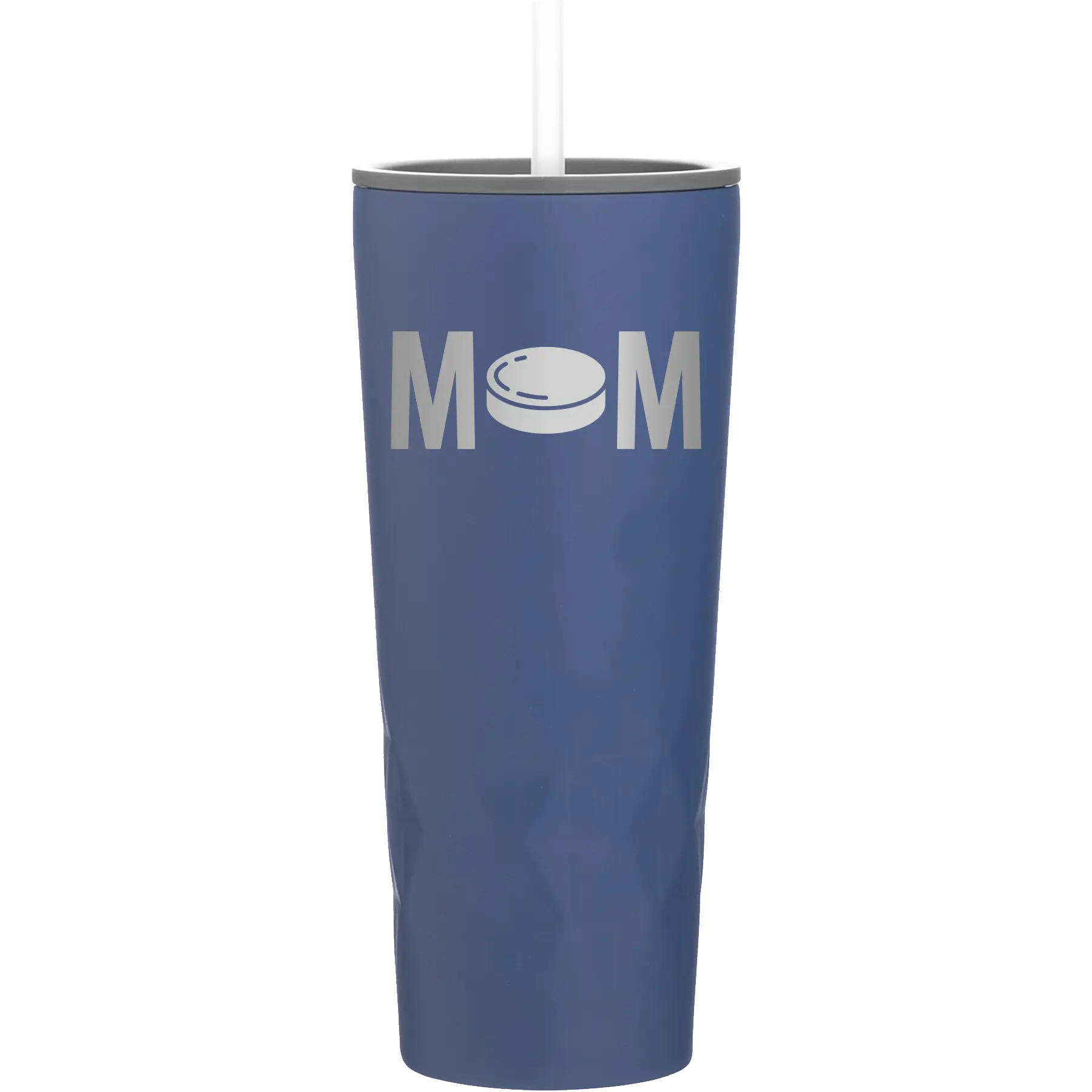 Laser etched constellation 20 oz vacuum insulated tumbler with 'Mom Hockey' design