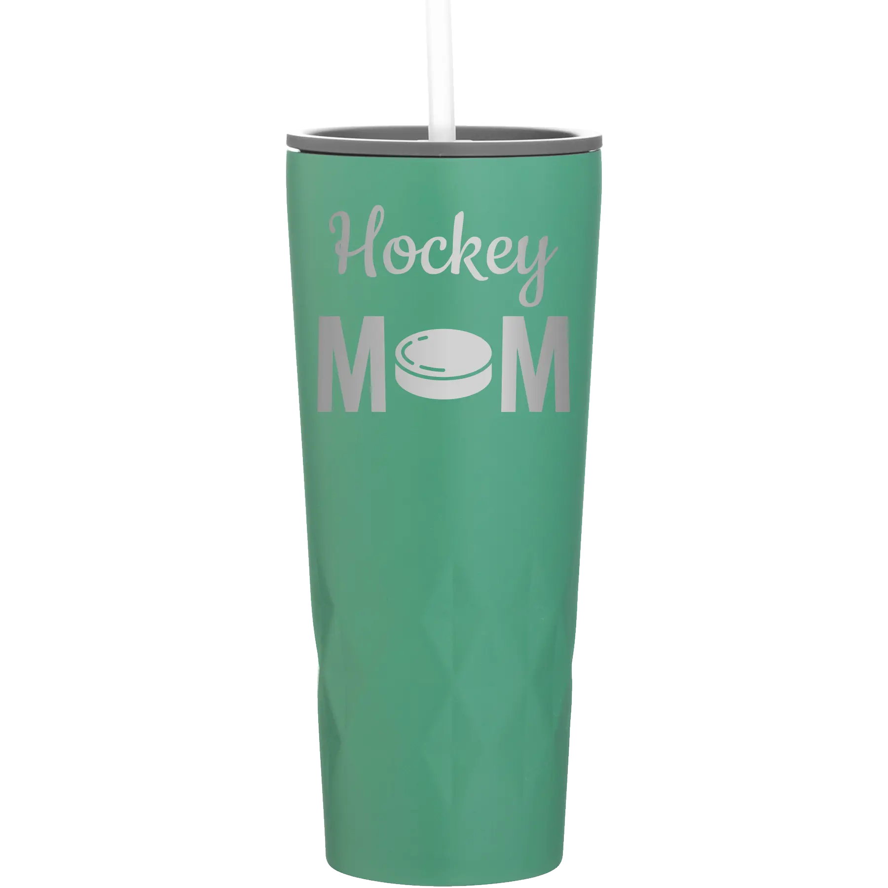Laser etched forage 20 oz vacuum insulated tumbler with 'Mom Hockey2' design