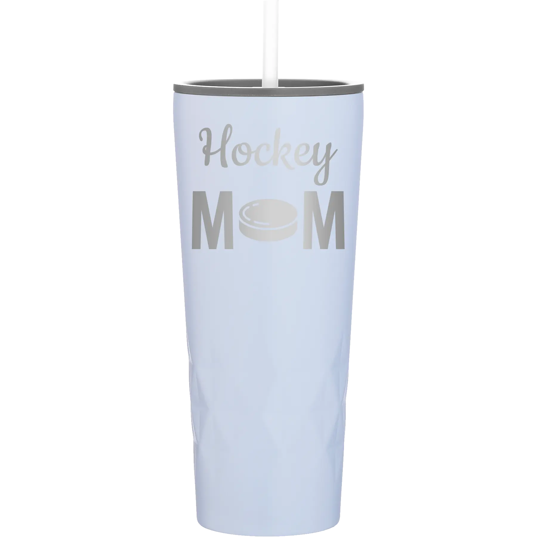 Laser etched landfall 20 oz vacuum insulated tumbler with 'Mom Hockey2' design