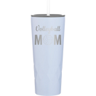 Laser etched landfall 20 oz vacuum insulated tumbler with 'Mom Volleyball2' design