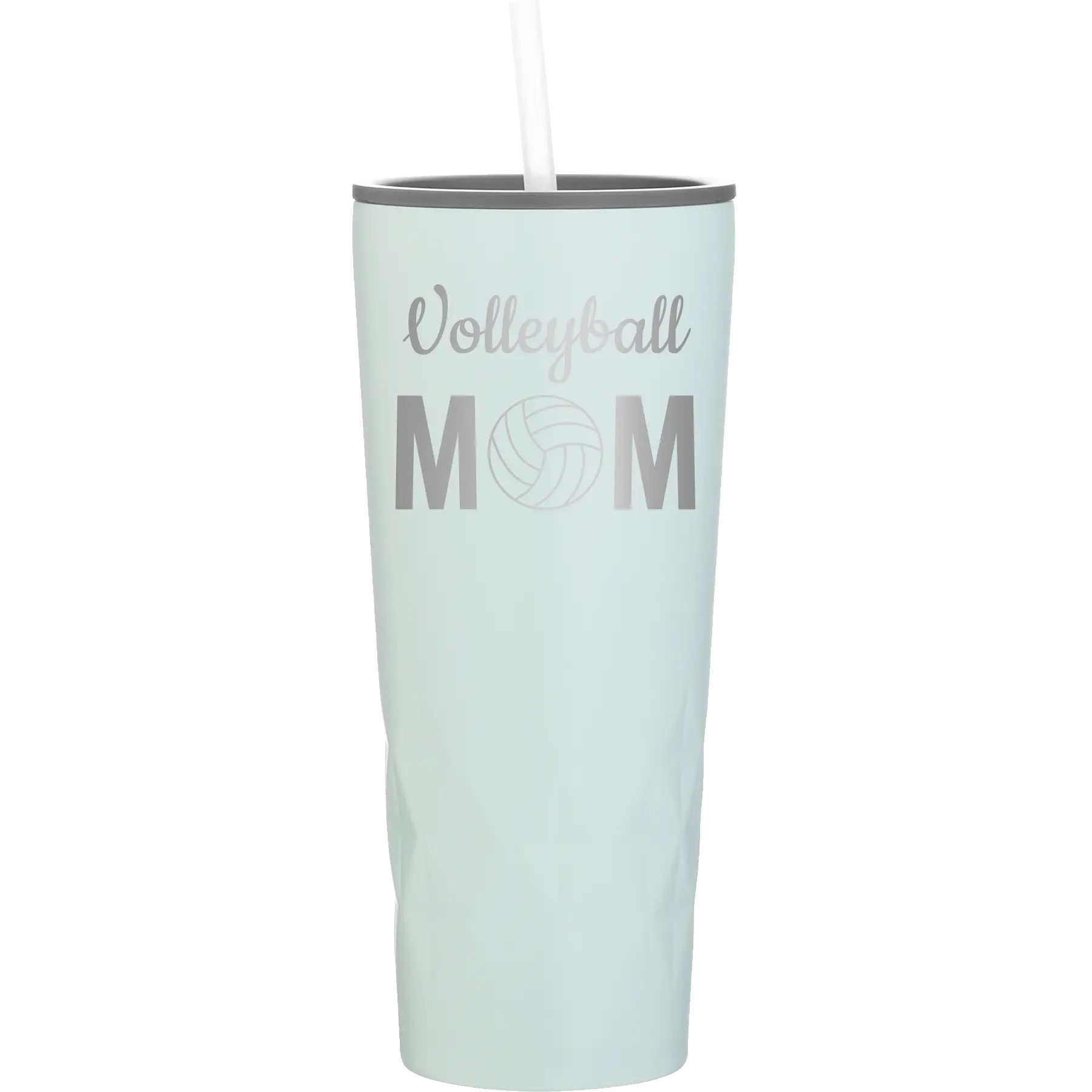 Laser etched meadow 20 oz vacuum insulated tumbler with 'Mom Volleyball2' design