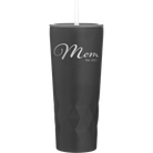Personalized black 20 oz vacuum insulated tumbler with 'Mom Est' design