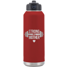 Laser etched maroon 32 oz vacuum insulated water bottle with 'Strong as a Mother' design