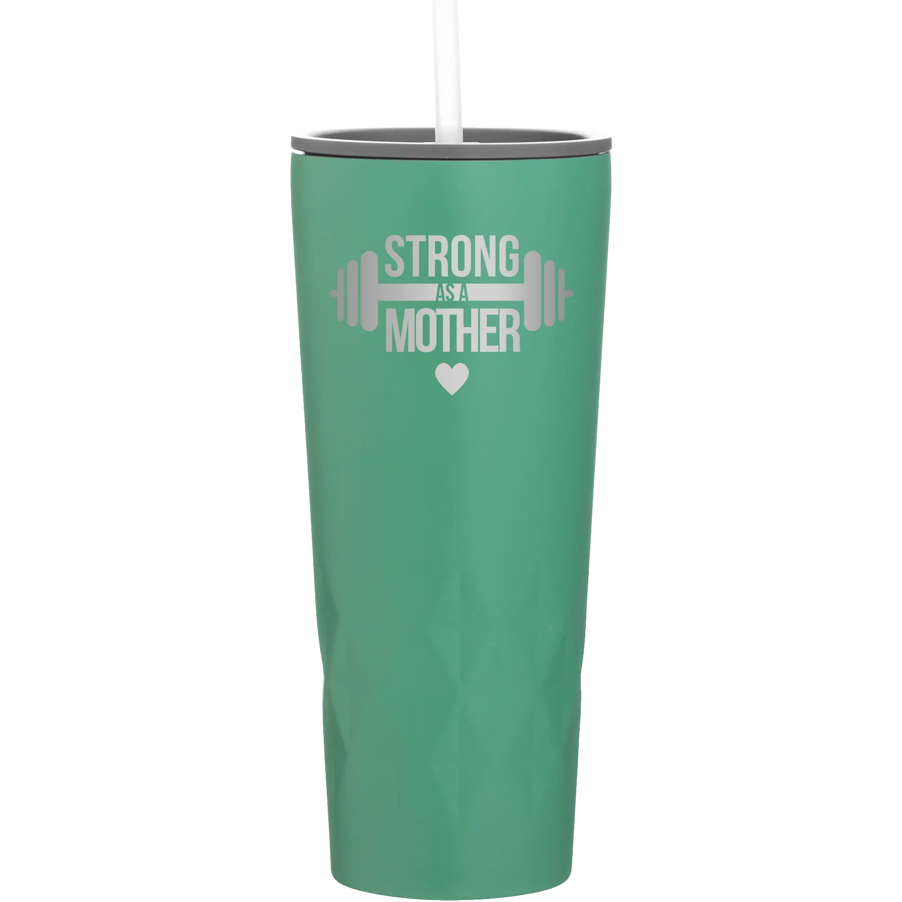 Laser etched forage 20 oz vacuum insulated tumbler with 'Strong as a Mother' design